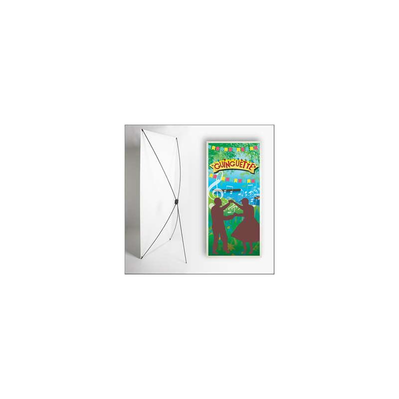Kakemono Guinguette 2 - 180 x 80 cm - Toile M1 avec structure X- Banner