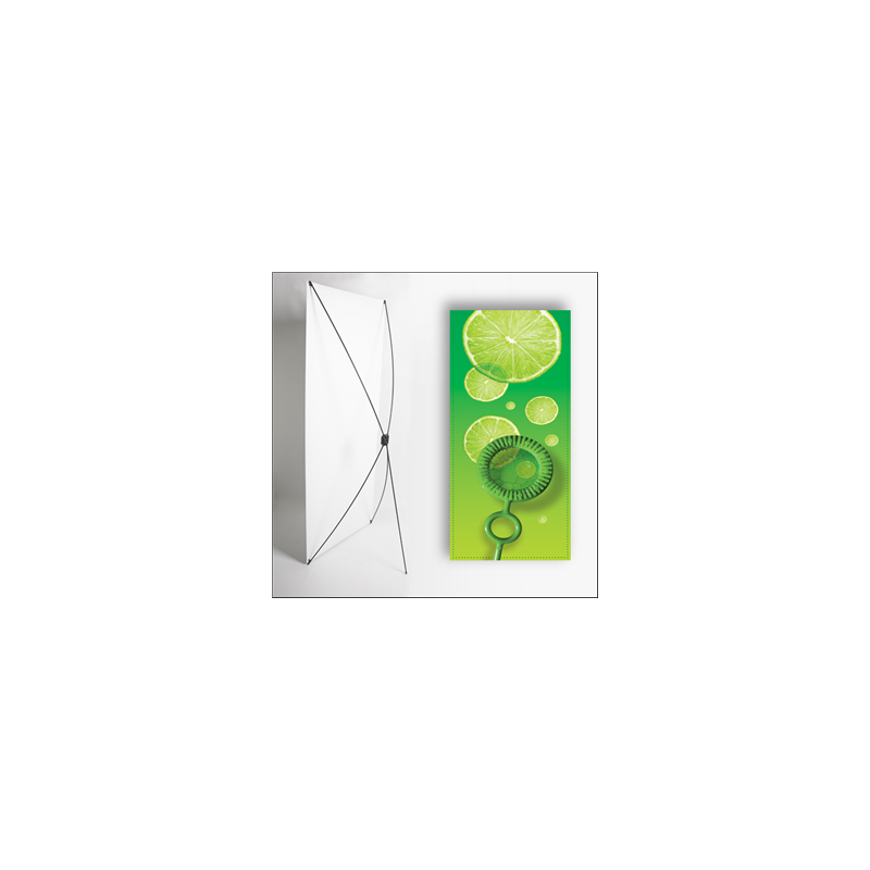 Kakemono Vert Bulle - 180 x 80 cm - Toile M1 avec structure  X- Banner