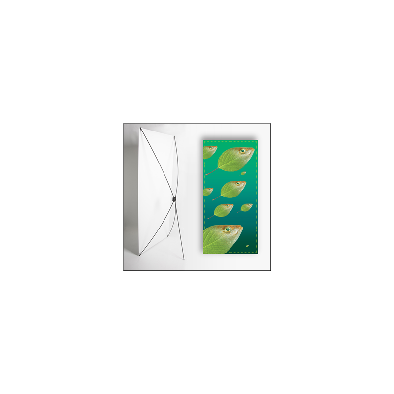 Kakemono Vert Poisson - 180 x 80 cm - Toile M1 avec structure  X- Banner