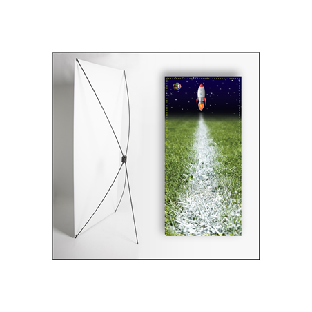 Kakemono Vert Fusee - 180 x 80 cm - Toile M1 avec structure  X- Banner