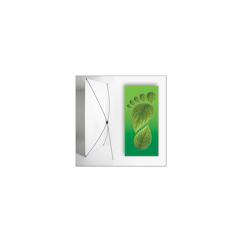 Kakemono Vert Pied - 180 x 80 cm - Toile M1 avec structure  X- Banner
