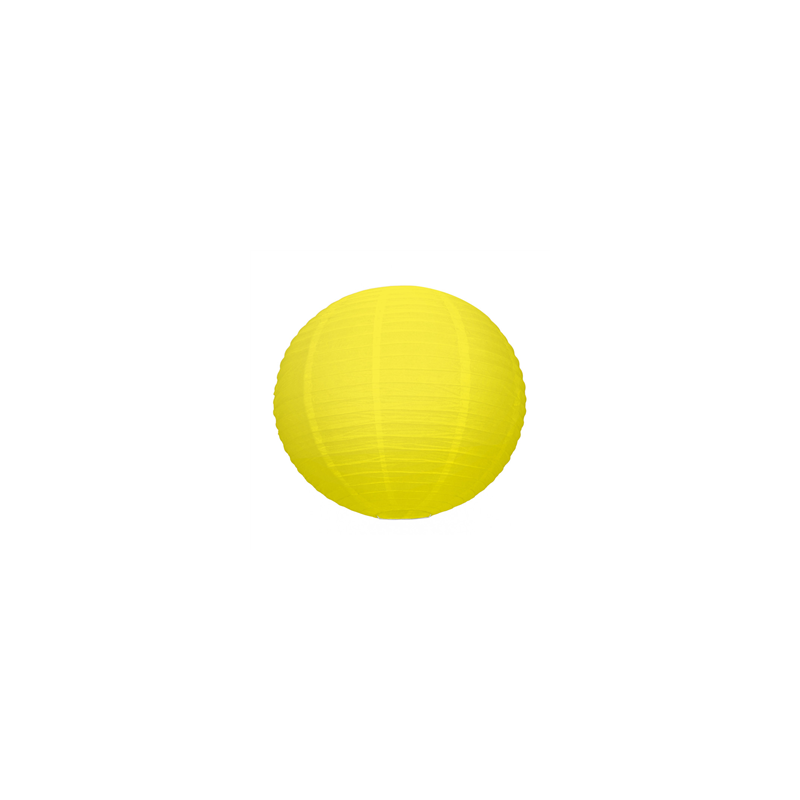 Lanterne japonaise en papier jaune - Diam. 15cm