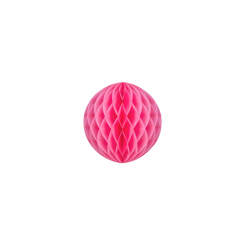 Boule rose néon papier - Diam. 20cm