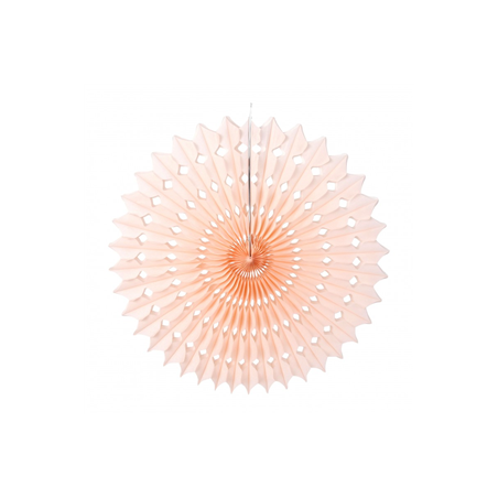 Éventail rose vintage papier - Diam. 20cm