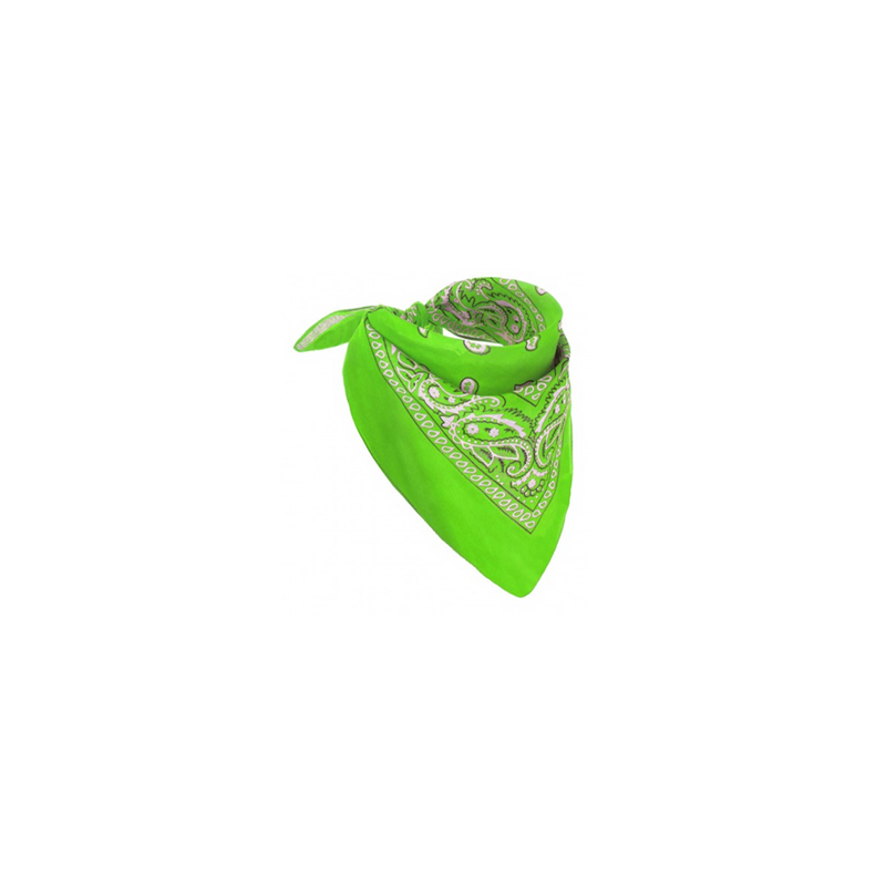 Bandana 55 x 55 cm vert néon - coton