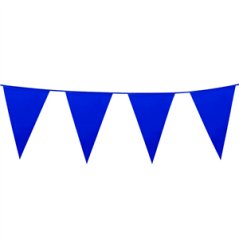 Guirlande de fanions bleus 14 x 10cm - plastique Long. 3m
