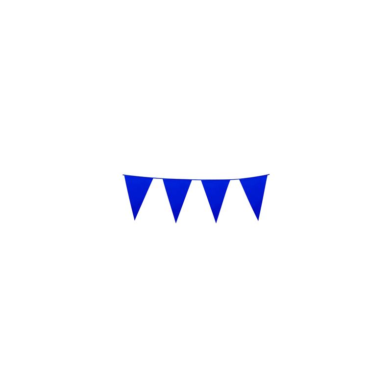 Guirlande de fanions bleus 14 x 10cm - plastique Long. 3m