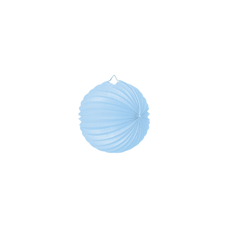 Lampion rond bleu tendre papier - Diam. 20cm