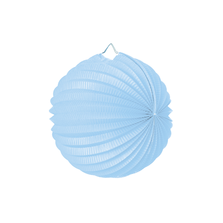Lampion rond bleu tendre papier - Diam. 20cm