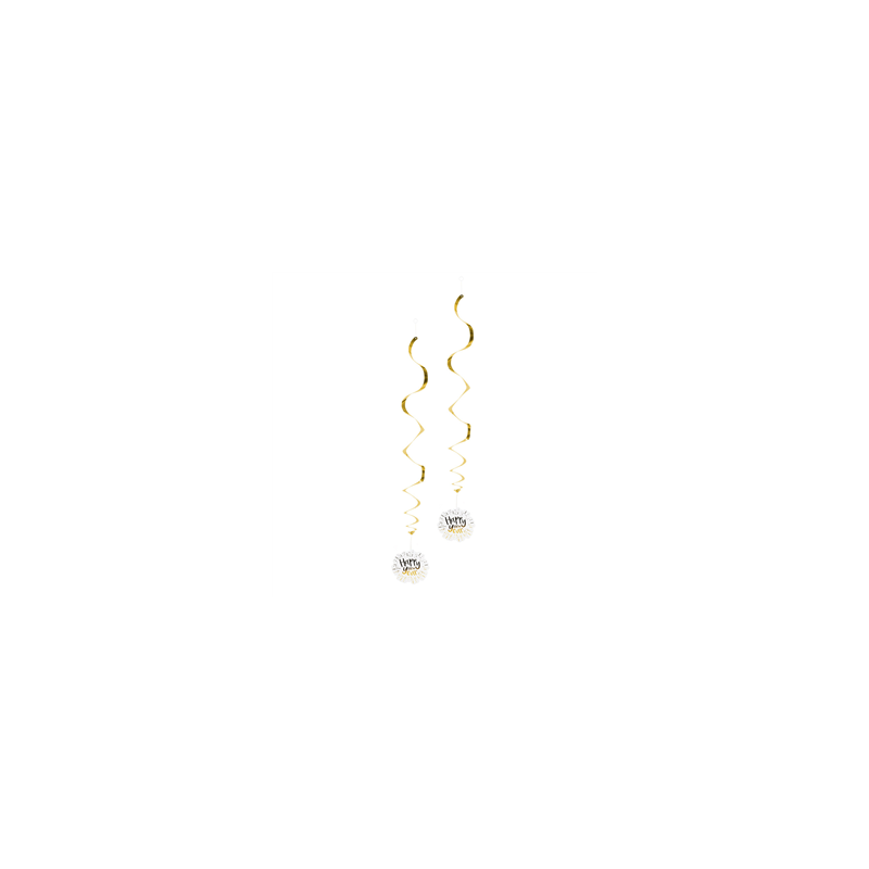 Lot de 2 tourbillons 'Happy New Year' Haut. 85cm