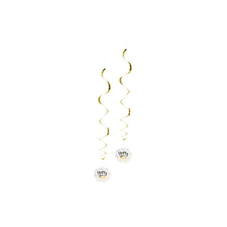 Lot de 2 tourbillons 'Happy New Year' Haut. 85cm