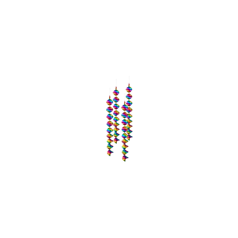 Lot de 4 spirales multicolores - Haut. 60cm