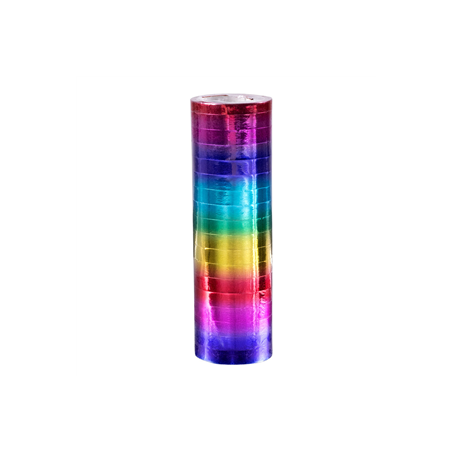 Lot de 2 Rouleaux de serpentins en papier multicolore métallisé (4 m)