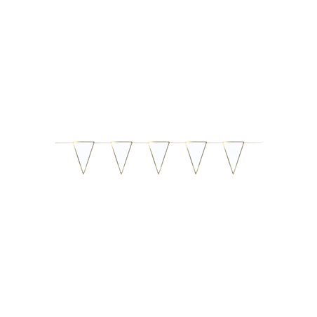 Guirlande fanions blanc et OR - 12 fanions 10 x 15cm - papier Long. 300cm