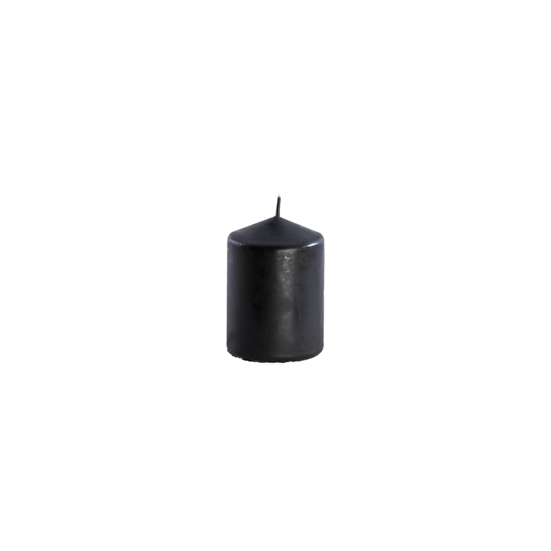 Bougie cylindrique noire 6 x 10 cm
