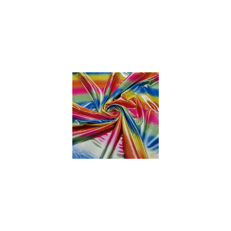 Tissu lamé arc en ciel (Larg. 120cm) - vendu au mètre