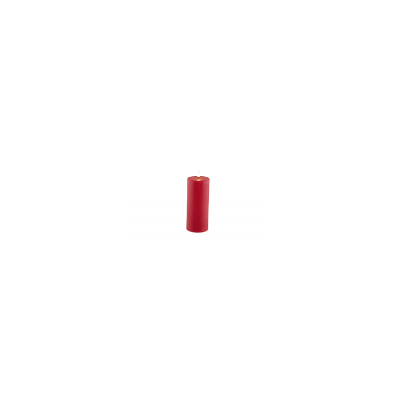 Bougie cire rouge à led 7 x 17 cm