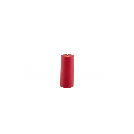 Bougie cire rouge à led 7 x 17 cm