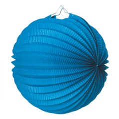 Lampion rond bleu canard papier - Diam. 30cm