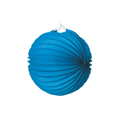 Lampion rond bleu canard papier - Diam. 30cm