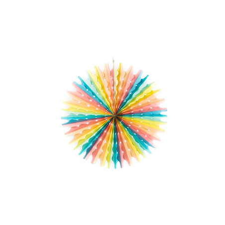 Lot de 3 éventails multicolores - papier 40-30-20cm