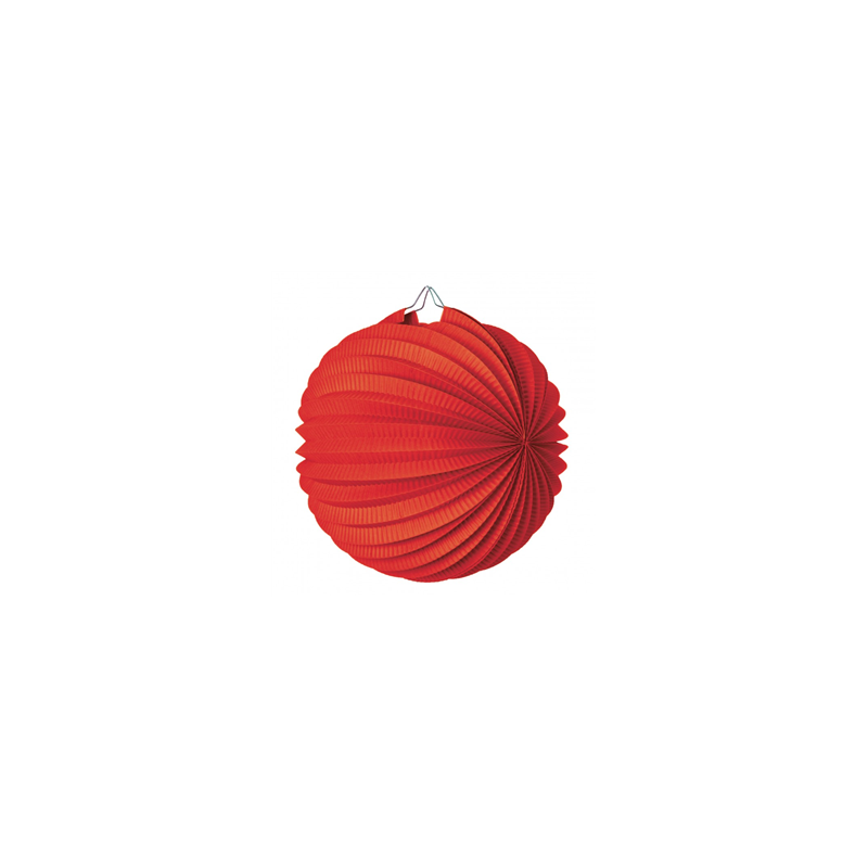 Lampion rond rouge papier - Diam. 30cm