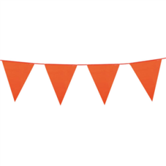 Guirlande de fanions oranges 20 x 16cm - plastique Long. 10m
