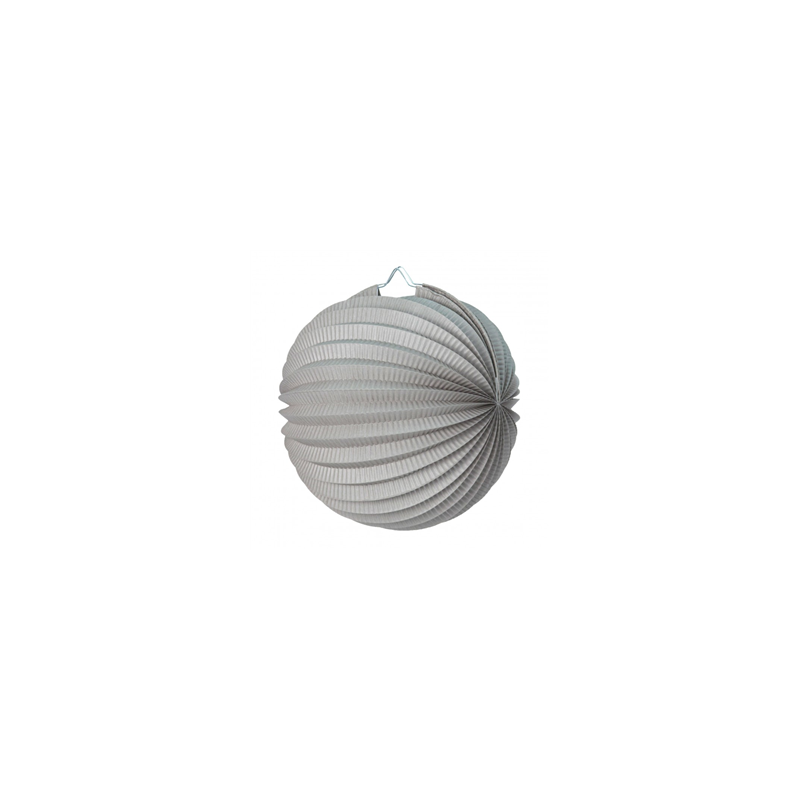 Lampion rond gris papier - Diam. 20cm