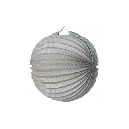 Lampion rond gris papier - Diam. 20cm