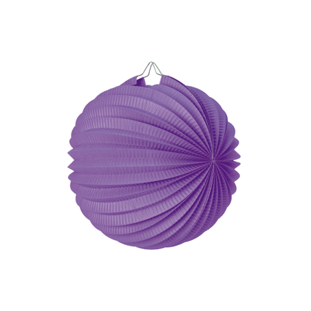 Lampion rond violet papier - Diam. 20cm