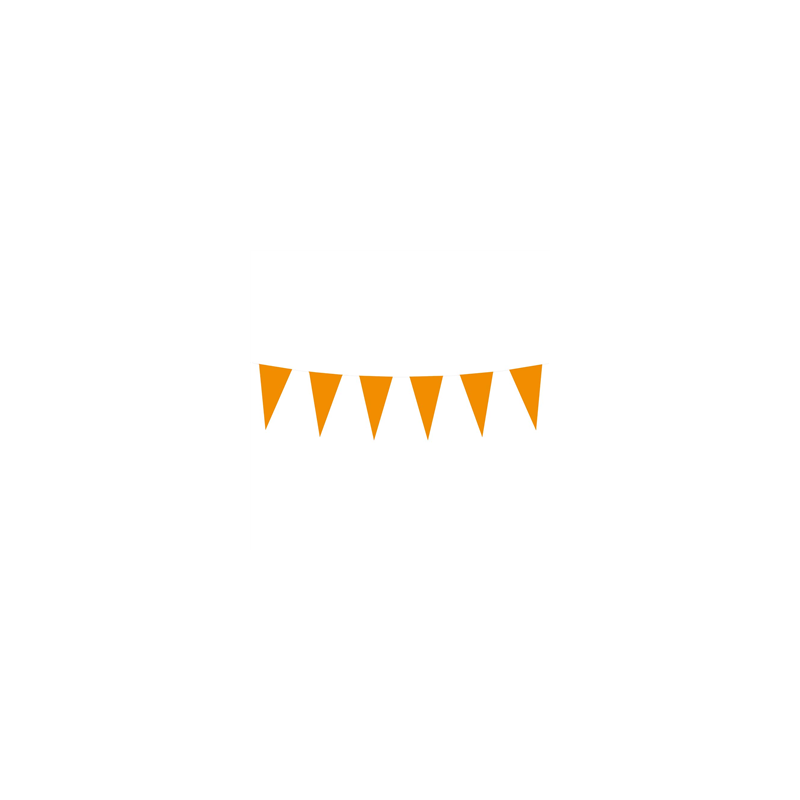Guirlande fanions 21 x 12cm orange - papier Long. 10m