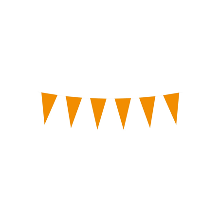 Guirlande fanions 21 x 12cm orange - papier Long. 10m