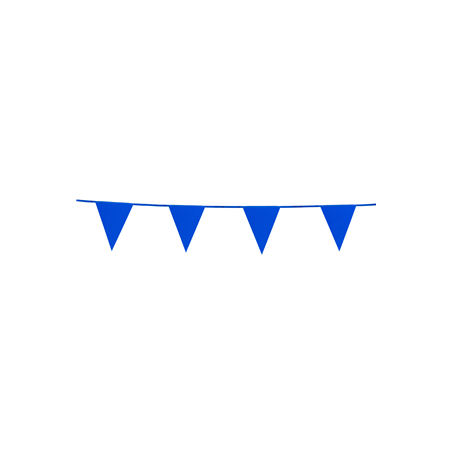 Guirlande fanions 20 x 16cm scintillants bleus - carton Long. 6m