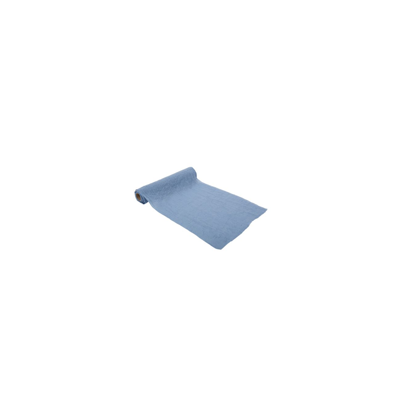 Chemin de table mousseline bleu pastel 28cm x 5m