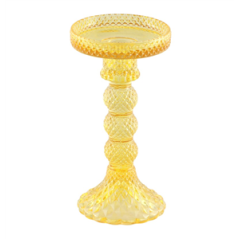 Porte bougie en verre jaune macarena 8,8 x 16,7cm