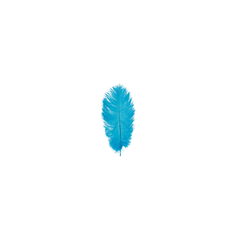 Sachet de 5 plumes d'autruche turquoise / 20 à 25 cm