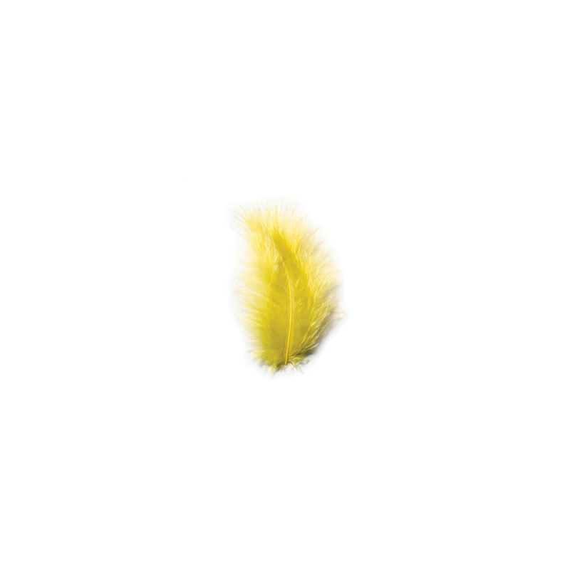 Sachet de plumes jaunes (env 10gr) Haut. 5 à 10cm