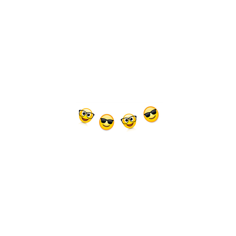 Guirlande Smiley lunettes - 10 fanions 20 x 20cm - papier Long. 420cm