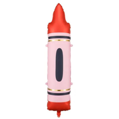 Ballon crayon rouge en foil 23 x 104cm