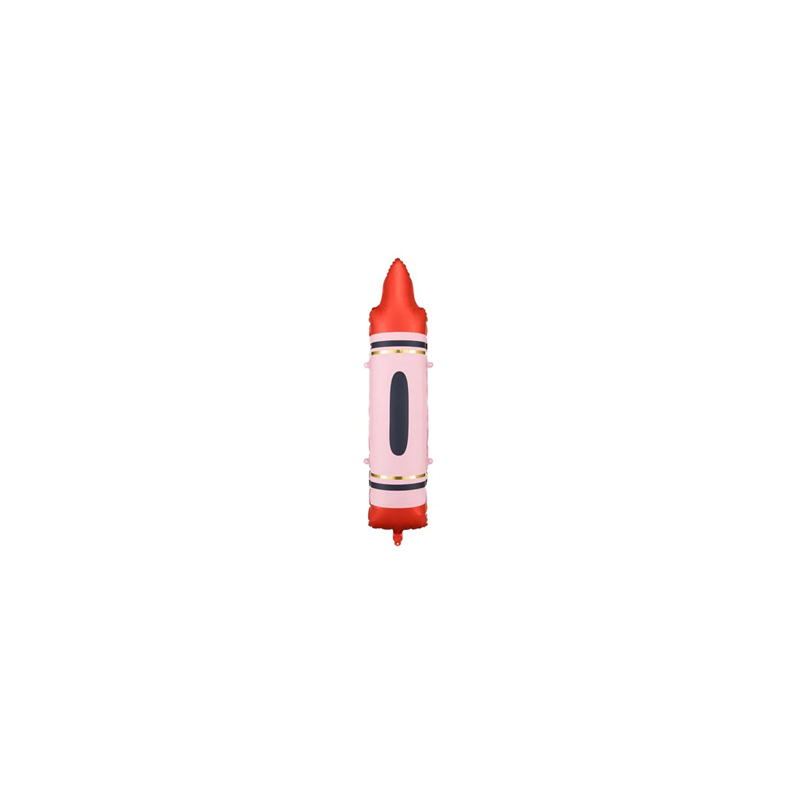 Ballon crayon rouge en foil 23 x 104cm