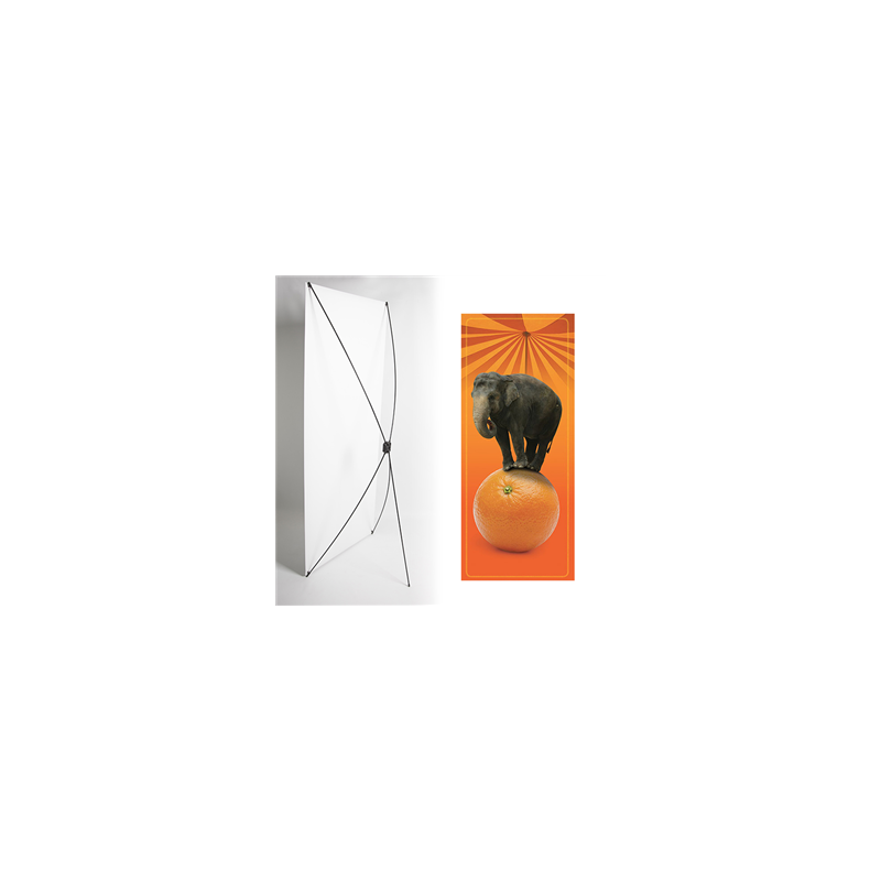 Kakemono Elephant orange - 180 x 80 cm - Toile M1 avec structure  X- Banner