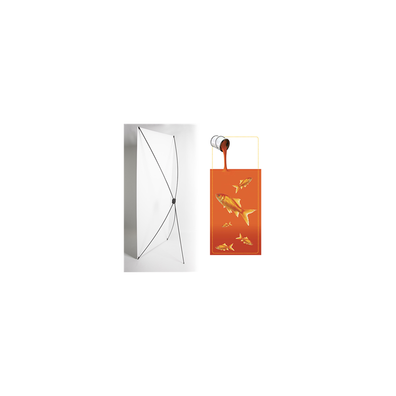 Kakemono poisson orange - 180 x 80 cm - Toile M1 avec structure  X- Banner