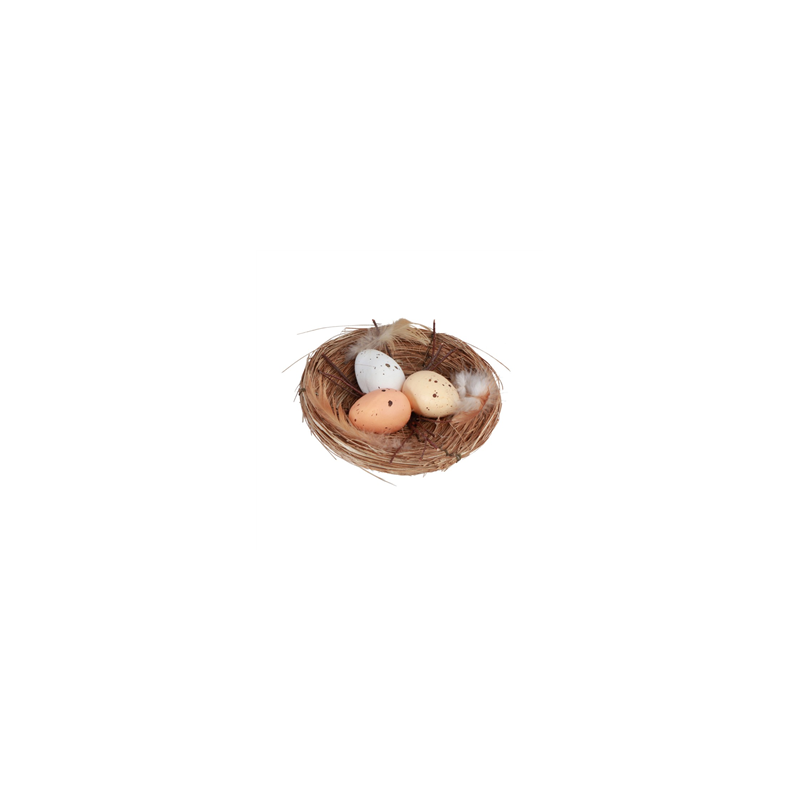 Panier avec œufs et branches 12 x 4 cm