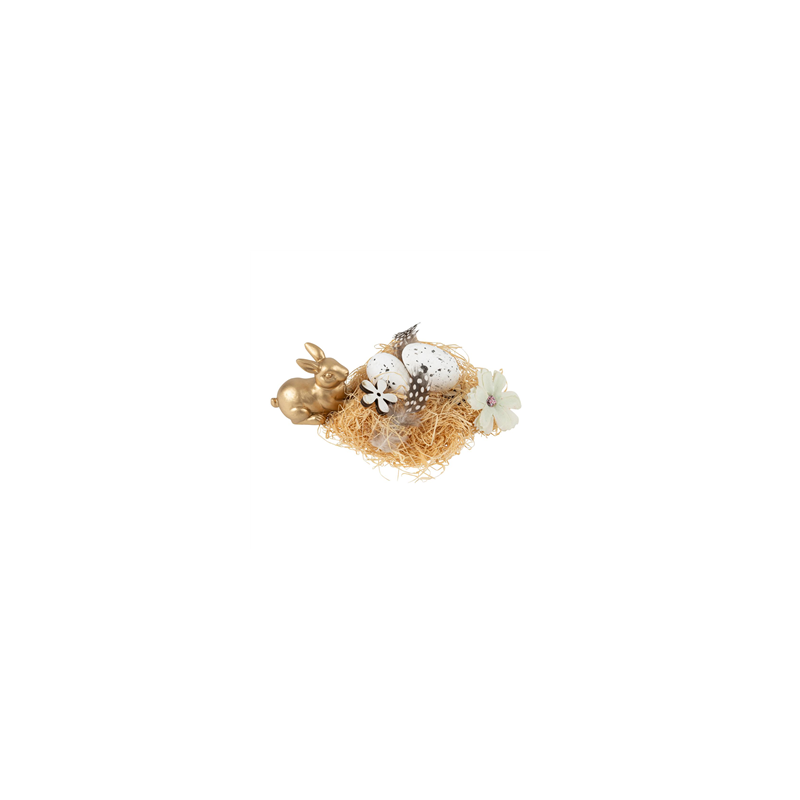 Assortiment Nid Lapin, Œufs, Fleurs et Plumes De 3 à 11cm - 9pcs