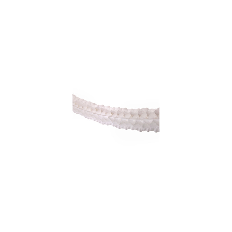 Guirlande zinnia blanche - papier Long. 400cm
