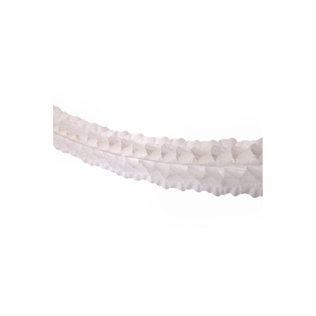 Guirlande zinnia blanche - papier Long. 400cm