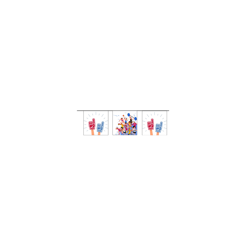 Guirlande LE SPORT 10 fanions 21 x 21cm - papier Long. 420cm