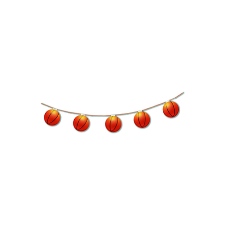 Guirlande de 8 ballons de basket (17 cm)  en papier - Long. 320 cm