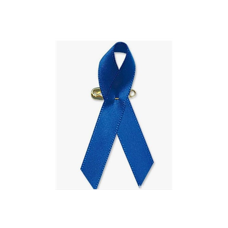 Ruban solidaire Bleu polyester avec épingle à nourrice