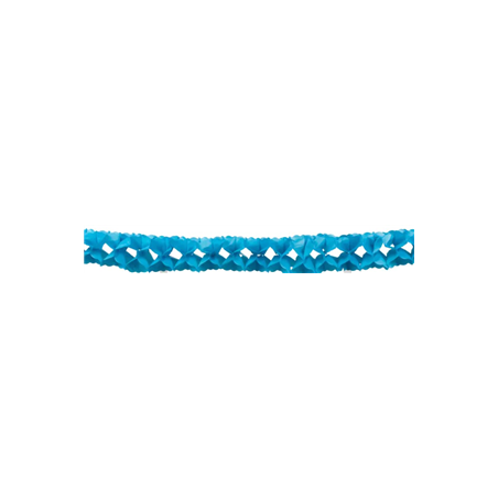 Guirlande zinnia bleu turquoise - papier Long. 300cm